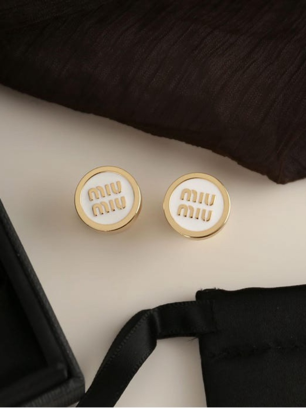 White stud statement earring studs great size